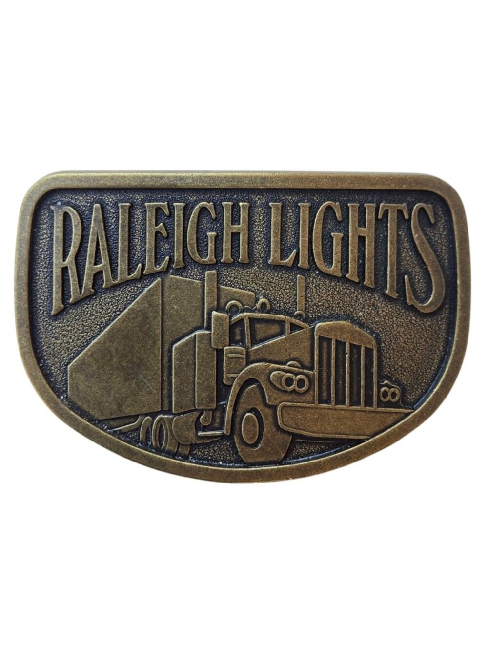 Raleigh Lights Belt Buckle Trucker Cowboy Advertising Promo Vintage Western Wear